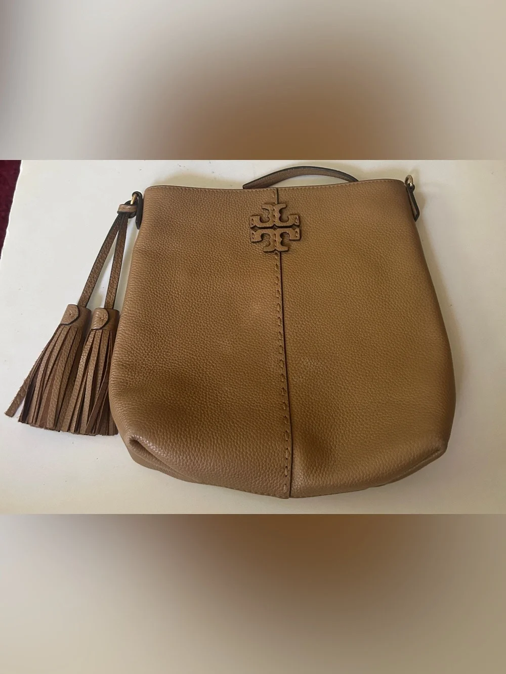 Tory Burch pebbled leather McGraw swingpack crossbody bag